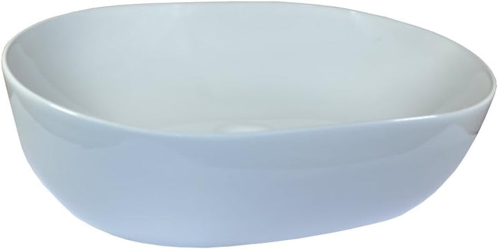 warenplus 1x Keramikwaschbecken oval klein Aufsatz Waschbecken Keramik Handwaschbecken Bad 49x35cm