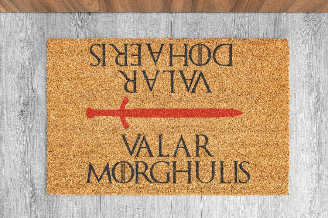 Fussmatte Kokos Aussen und Innen Lustig, 60x40 cm. Valar Morghulis, Valar Morghulis