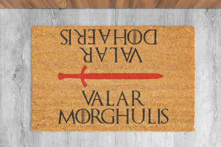 Fussmatte Kokos Aussen und Innen Lustig, 60x40 cm. Valar Morghulis, Valar Morghulis