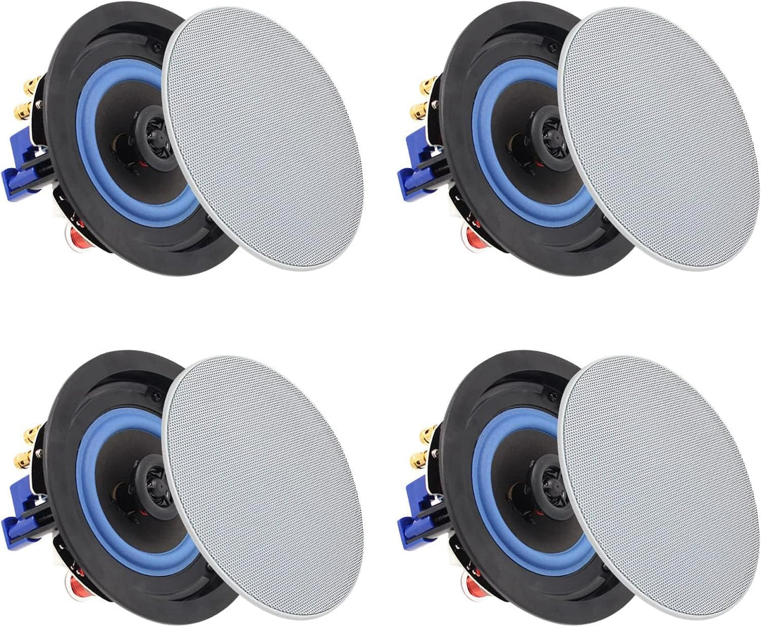 Herdio 4 Zoll Deckenlautsprecher, 160 Watt Kompatibel mit Bluetooth Einbaulautsprecher, Bündige Mont