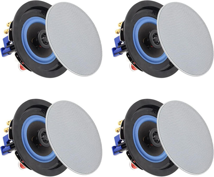 Herdio 4 Zoll Deckenlautsprecher, 160 Watt Kompatibel mit Bluetooth Einbaulautsprecher, Bündige Mont