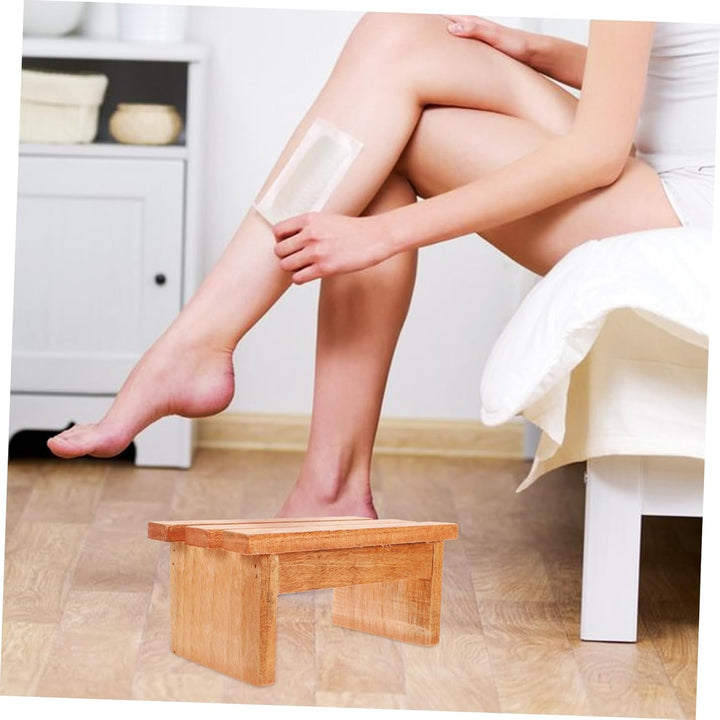 Fusshocker Sauna Holzfussstütze Badewannen Fussschemel rutschfest Belastbar für Badezimmer Wohnzimme