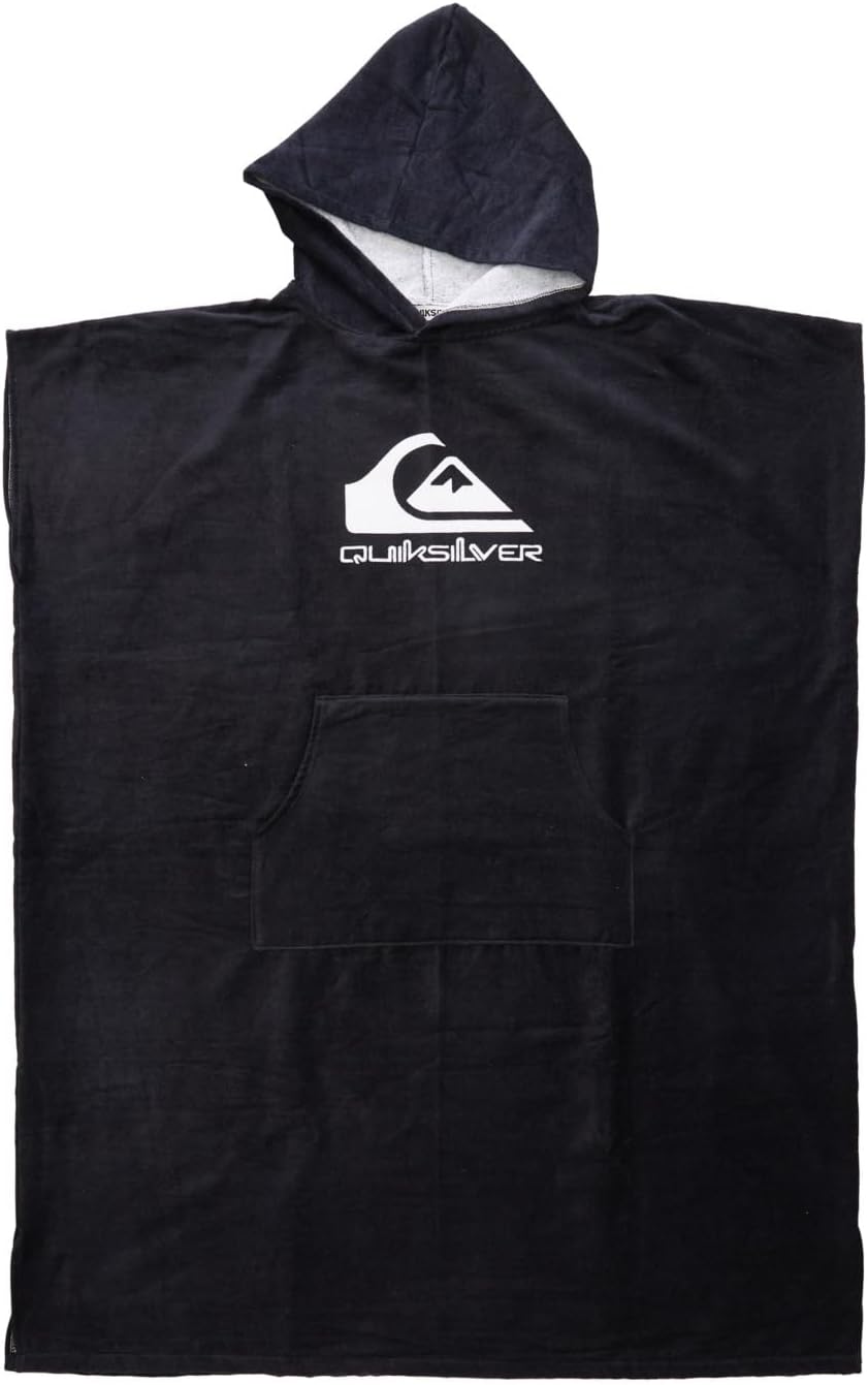 Quiksilver Hoody Towel - Surf-Poncho für Männer, Schwarz, Baumwolle Einheitsgrösse Schwarz, Einheits