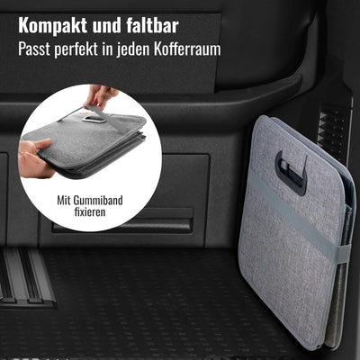 achilles Auto Faltbox mit Name, Kofferraumtasche personalisierbar, Kofferraum-Organizer, Autotasche,