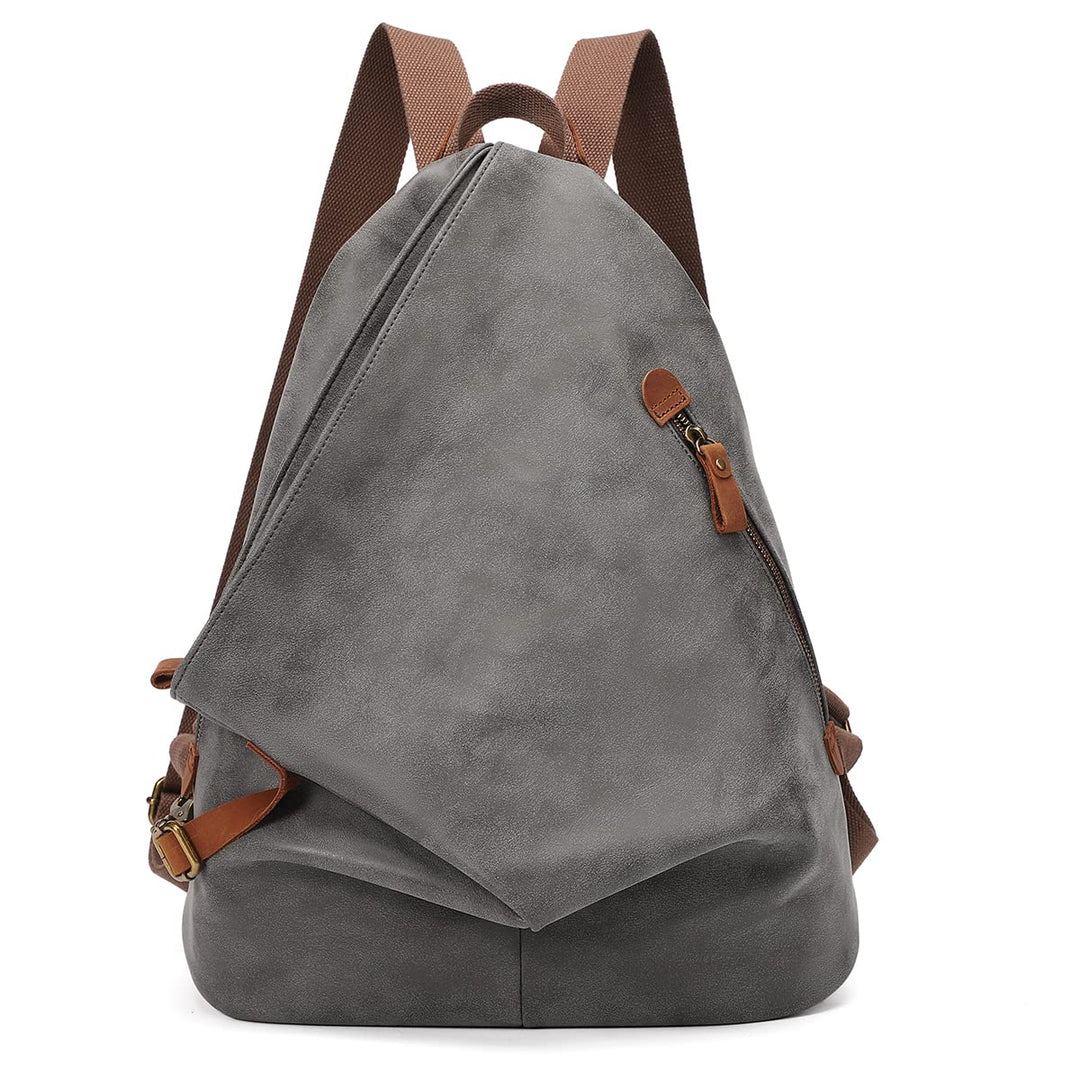 Retro Segeltuch Rucksack PU Vintage Rucksäcke PU Leder Daypack Reisetasche Schulterrucksack für Herr