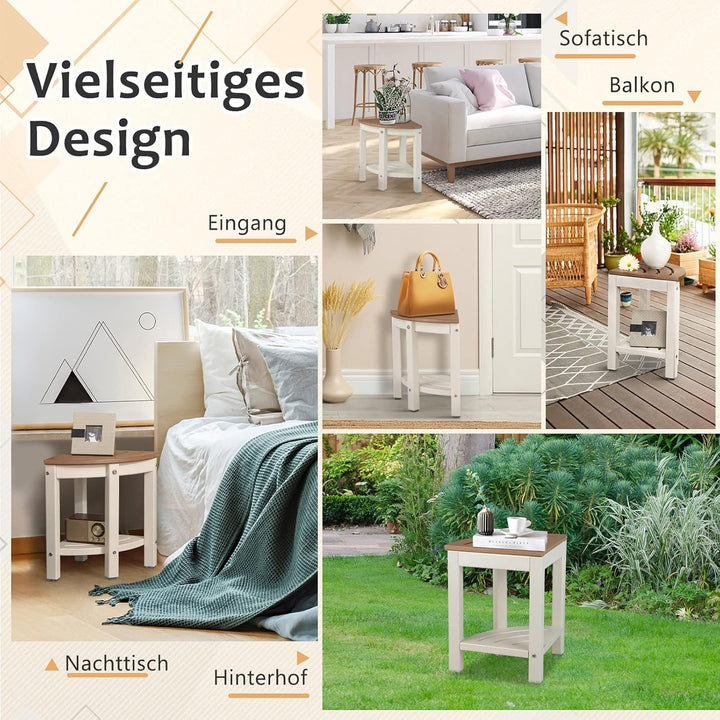 GOPLUS Eck-Badhocker mit Ablage, Duschbank Fächerform, Duschhocker für badzimmer, Balkon, bis 150 kg
