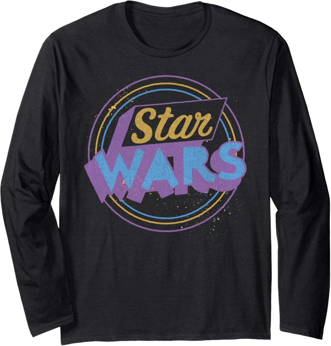 Star Wars Retro Block Logo Langarmshirt