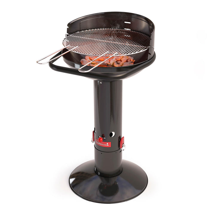 Barbecook Holzkohlegrill BBQ mit Windschutz, Säulengrill rund Standgrill mit Quick-Start und Quick-S