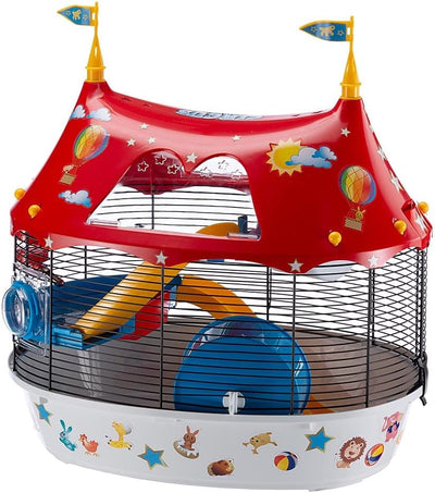 Ferplast Hamsterkäfig, CIRCUS FUN Nagerkäfig, Kleintierkäfig, Hamsterzubehör inklusive, 50 x 34 x h