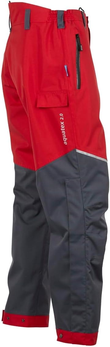 KOX Regenhose wasserdicht/Outdoorhose Aquatex 2.0 Rot/Grau Grösse 50/52