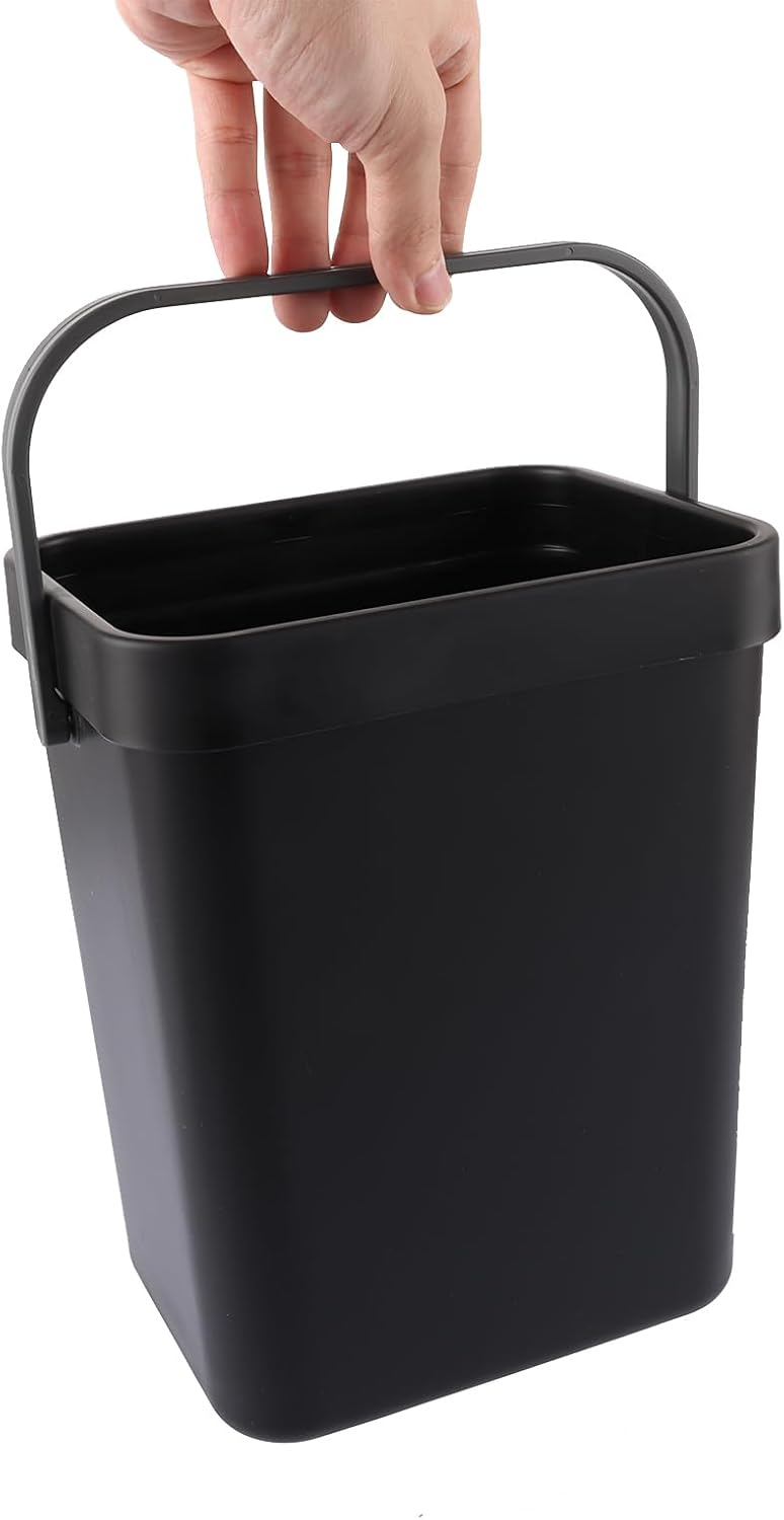 Küche Bioabfallbehälter, 2 Stück Set (3L + 5L), Kunststoff Küche Kompostbehälter mit Deckel hängen,