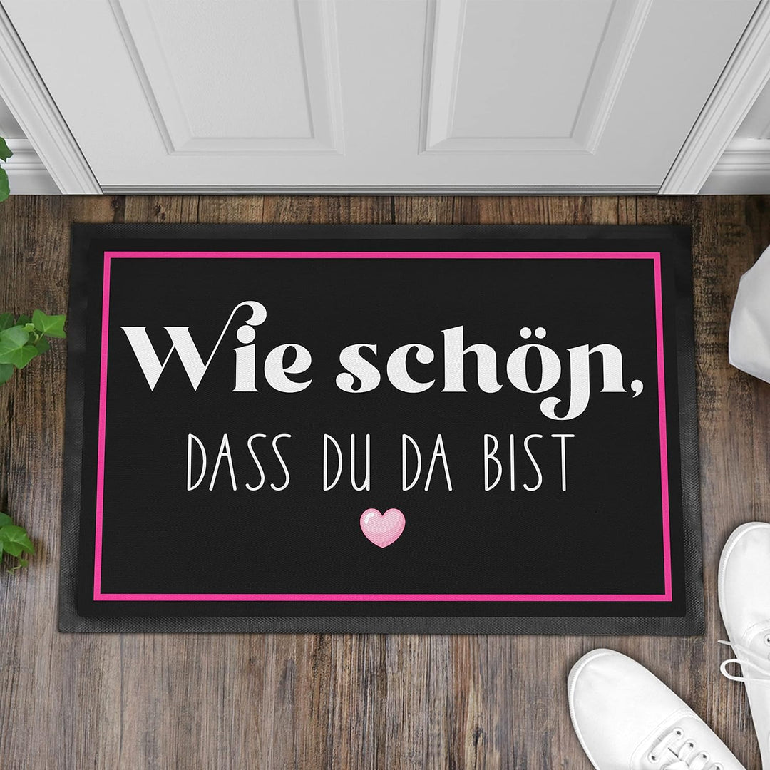 Trendation - Wie Schön, DASS Du Da Bist Fussmatte Geschenk Willkommen Fussabtreter 60x40 cm
