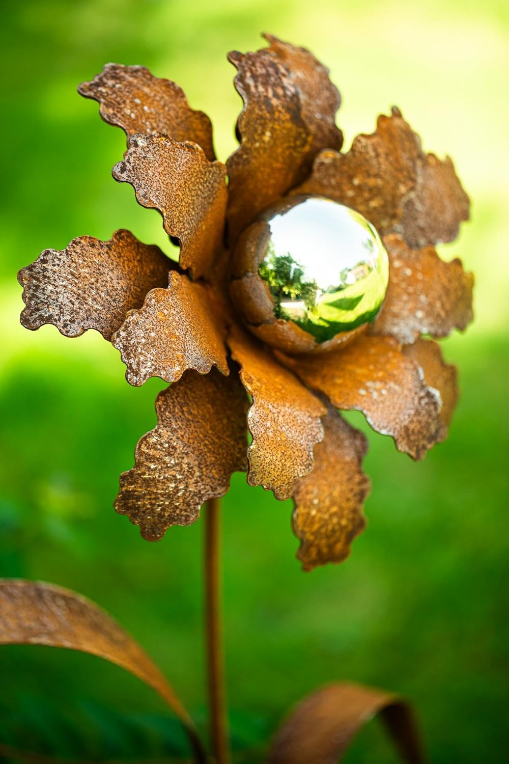 Bornhöft Gartenstecker Blume Metall Gartendeko Rost Edelrost rostiger Beetstecker 110cm Deko Rostfig