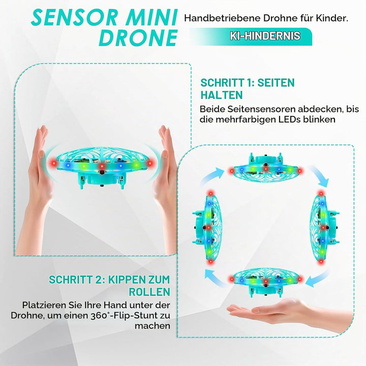 Mini Drohne für Kinder,Hover Fliegender Ball für Kinder,LED Schwebender Spielball,UFO Fliegender Bal