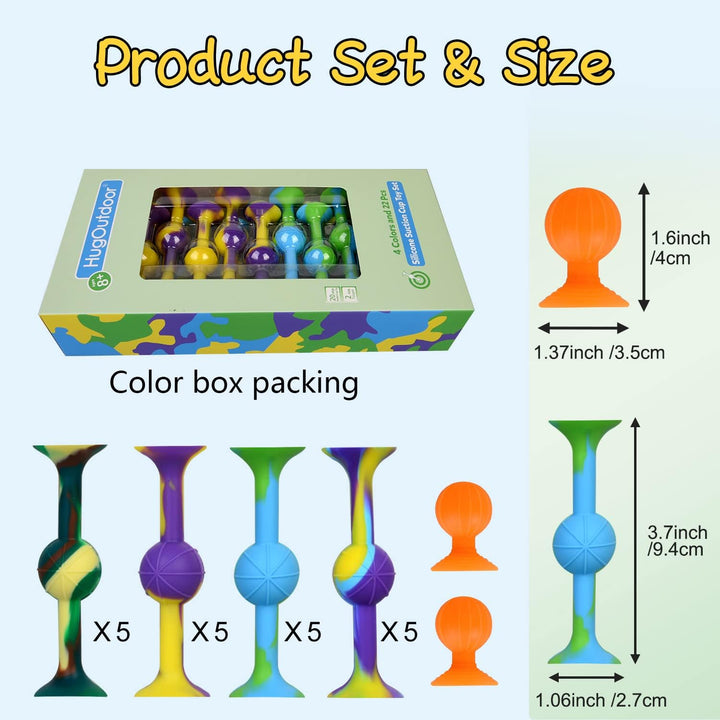 HugOutdoor 22Pcs Farbe Saugnapf Spielzeug Darts Set Kinder Bad Dusche Sticky Spielzeug Weiche Siliko