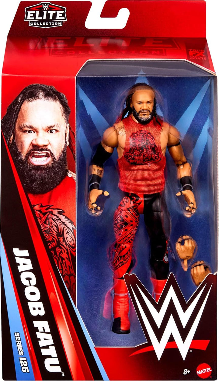 Mattel WWE Elite Actionfigur & Zubehör, Serie #125 Set, 15,2 cm grosses Sammlerstück Jacob Fatu mit