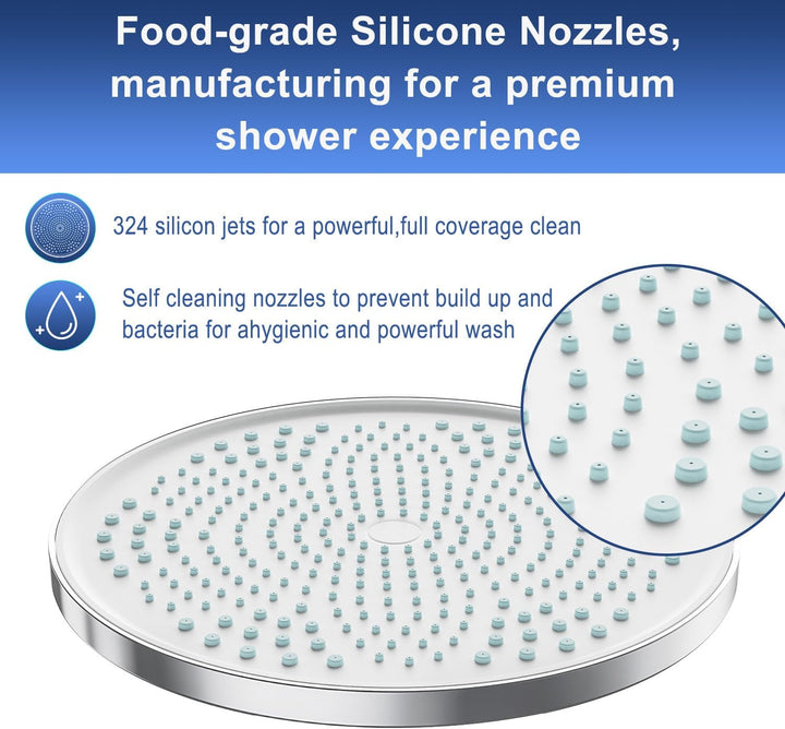 Ø260mm Duschkopf Regendusche YUANNY 10 Zoll Brausekopf Dusche Regenduschkopf mit Anti-Kalk-Düsen Was