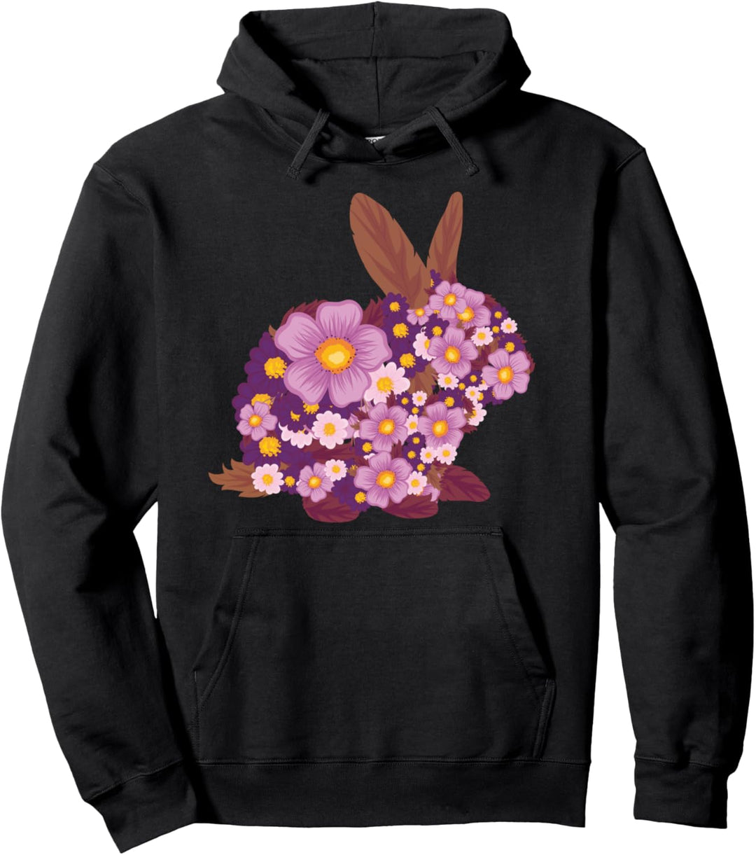 Vintage Blumenkunst Kaninchen Französische Blumen Fleur Pullover Hoodie
