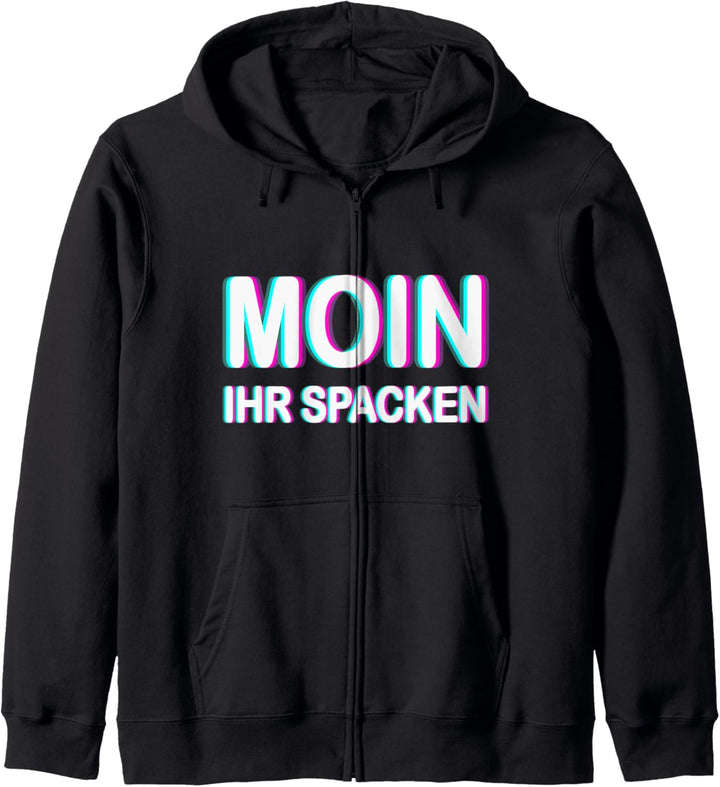 Moin ihr Spacken Plattdeutsch Moin Möwe Digga Vaporwave Kapuzenjacke