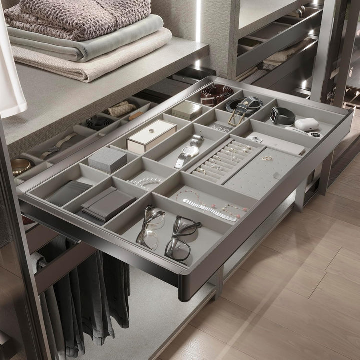 Emuca - Satz Organisationsschublade und ahmen für Schrank Quartz, mit Softclose-Vollauszug, Modul 70