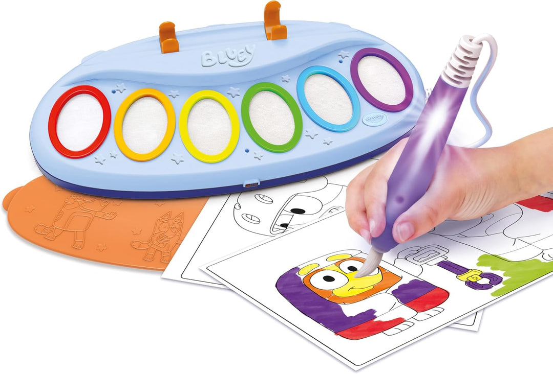 CRAYOLA Color Wonder, Magic Light Brush Bluey, Nicht fleckendes Malset | Kreative Beschäftigung und
