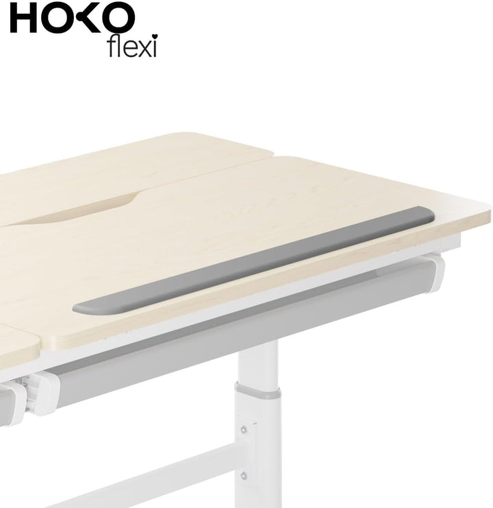 HOKO® Ergo Lana rutschfeste Handballenauflage mit Buchstopper für Kinderschreibtisch, Farbe Grau. Er