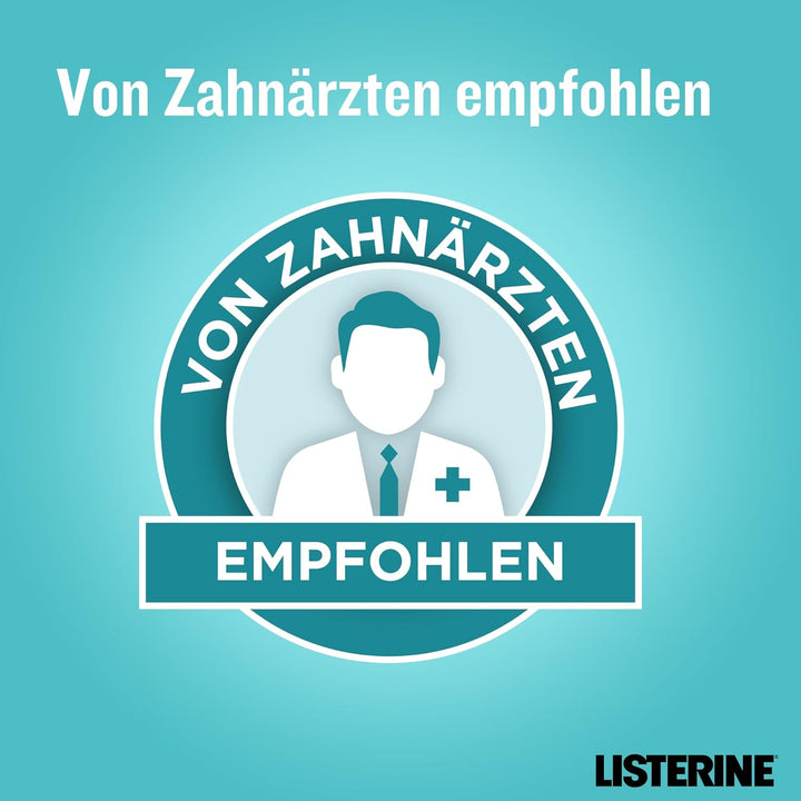 LISTERINE Cool Mint Mundwasser (2 x 1000 ml), antibakterielle Mundspülung mit ätherischen Ölen & int