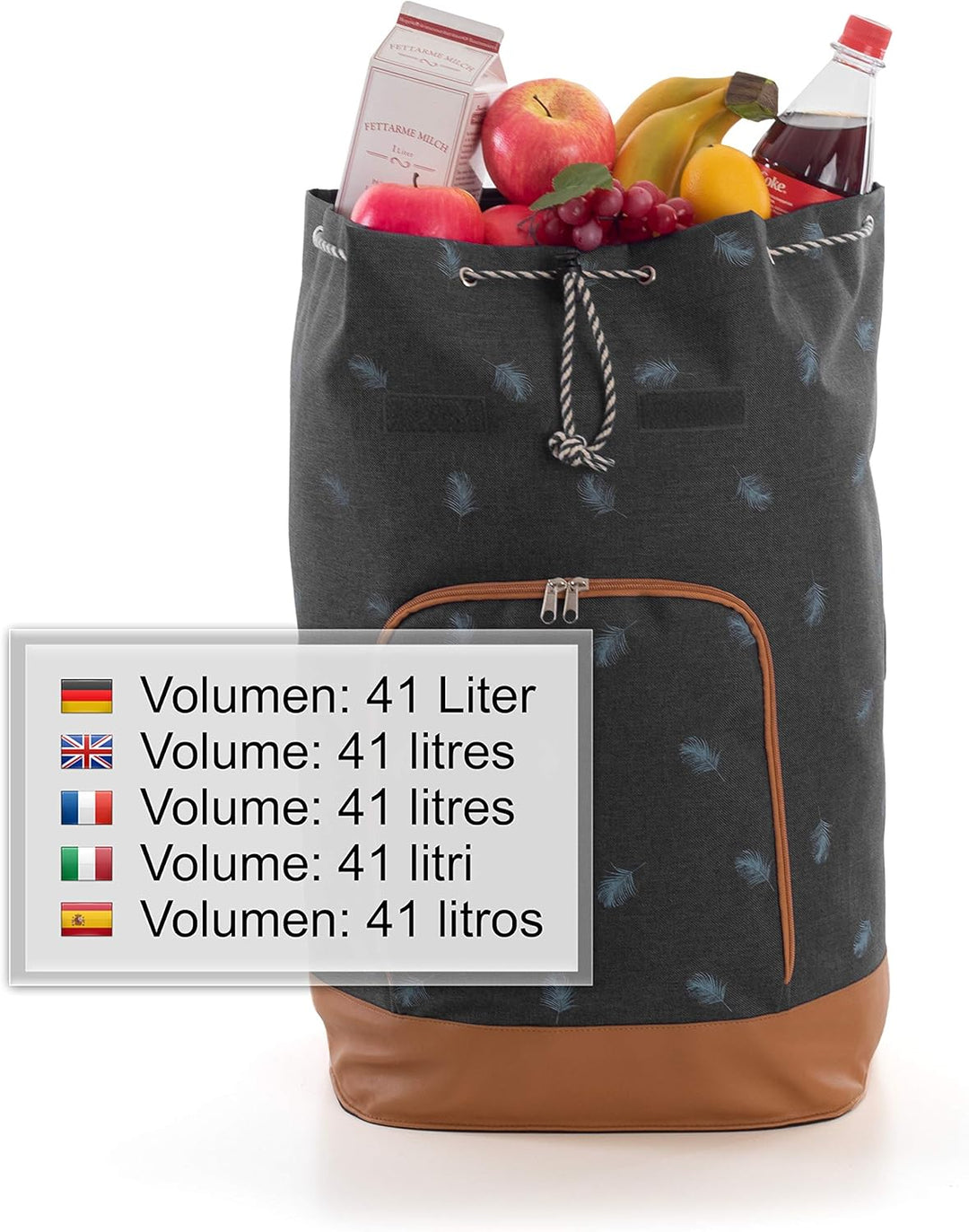 Andersen Shopper Royal Alu klappbar mit Metall-Speichen Rad Ø 25cm und 41 Liter Tasche Holm anthrazi