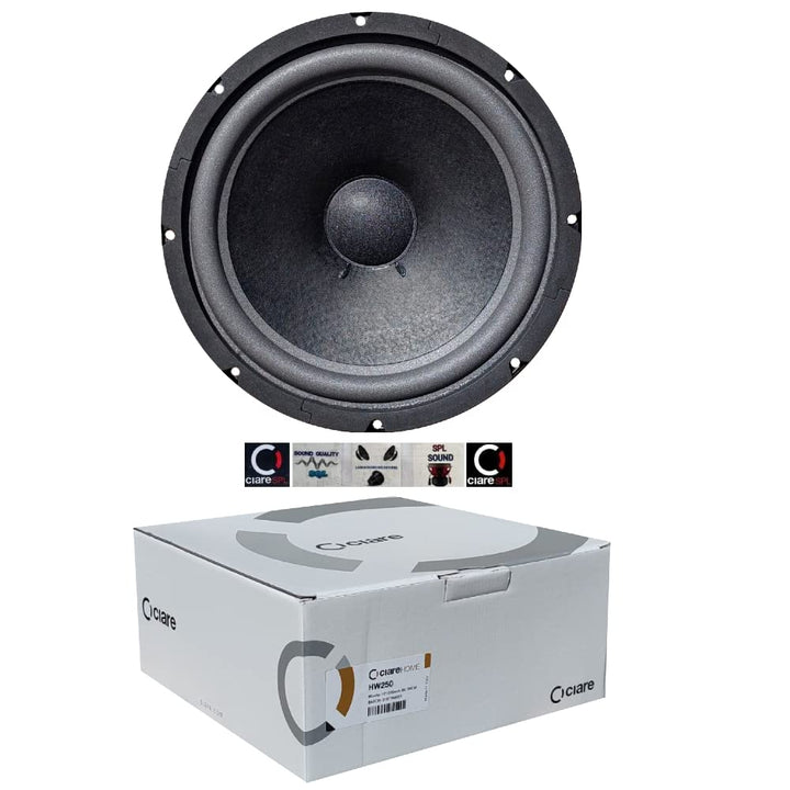 1 CIARE HW250 Tieftöner 25 cm 250 mm 10" Durchmesser 90 Watt RMS und 180 Watt max. Impedanz 8 Ohm fü
