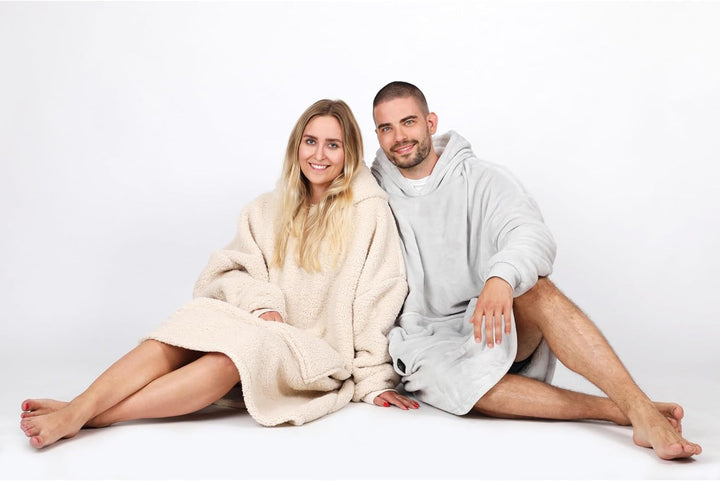 Beheizter Kuschel Hoodie | flauschige Ärmel Decke beheizbar | perfekt für Freundin, Mama und Papa zu