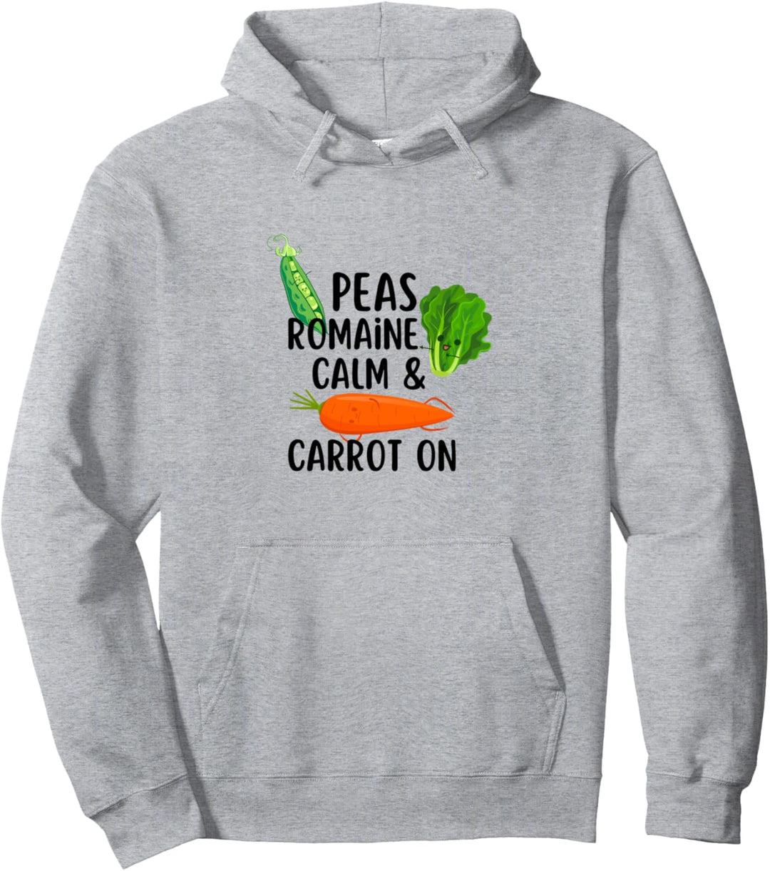 Peas Romaine Calm & Carrot On, vegan | Lustiger Salat Pullover Hoodie