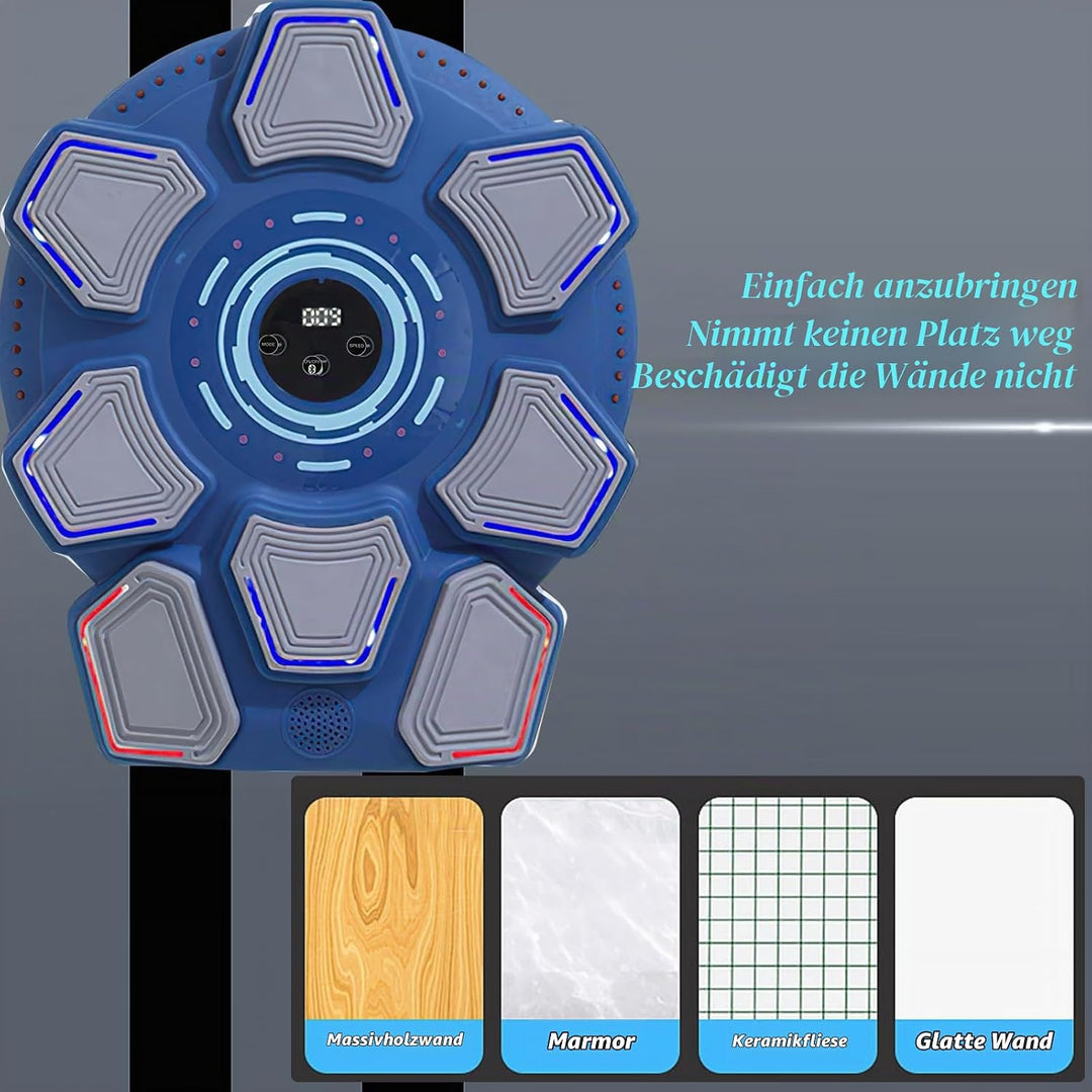 Music Boxing Machine für Erwachsene, Wandmontierte LED Licht Bluetooth Musikboxing Maschine Blau-8 S