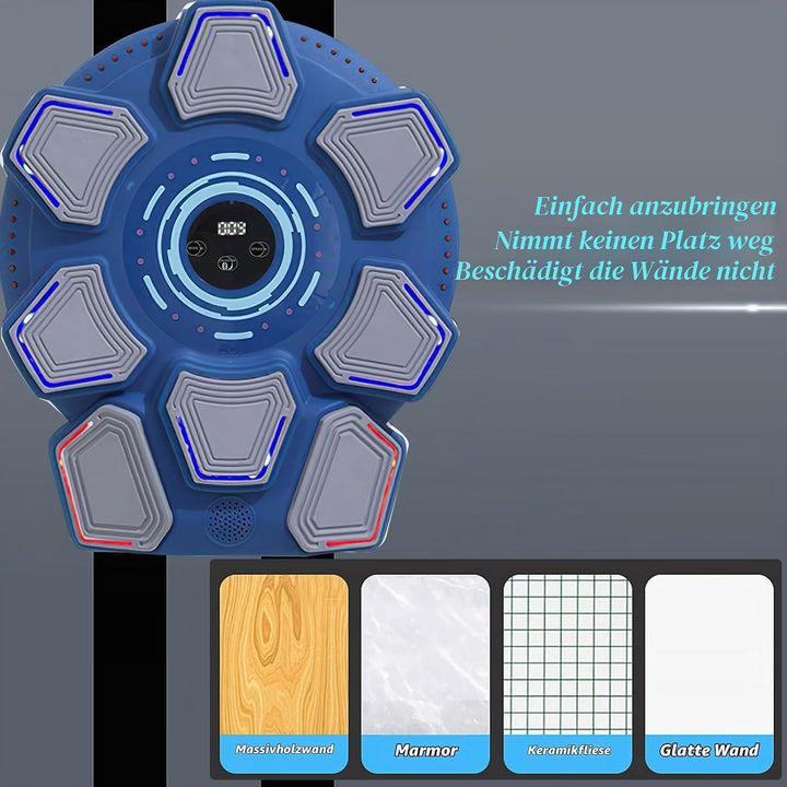 Music Boxing Machine für Erwachsene, Wandmontierte LED Licht Bluetooth Musikboxing Maschine Blau-8 S