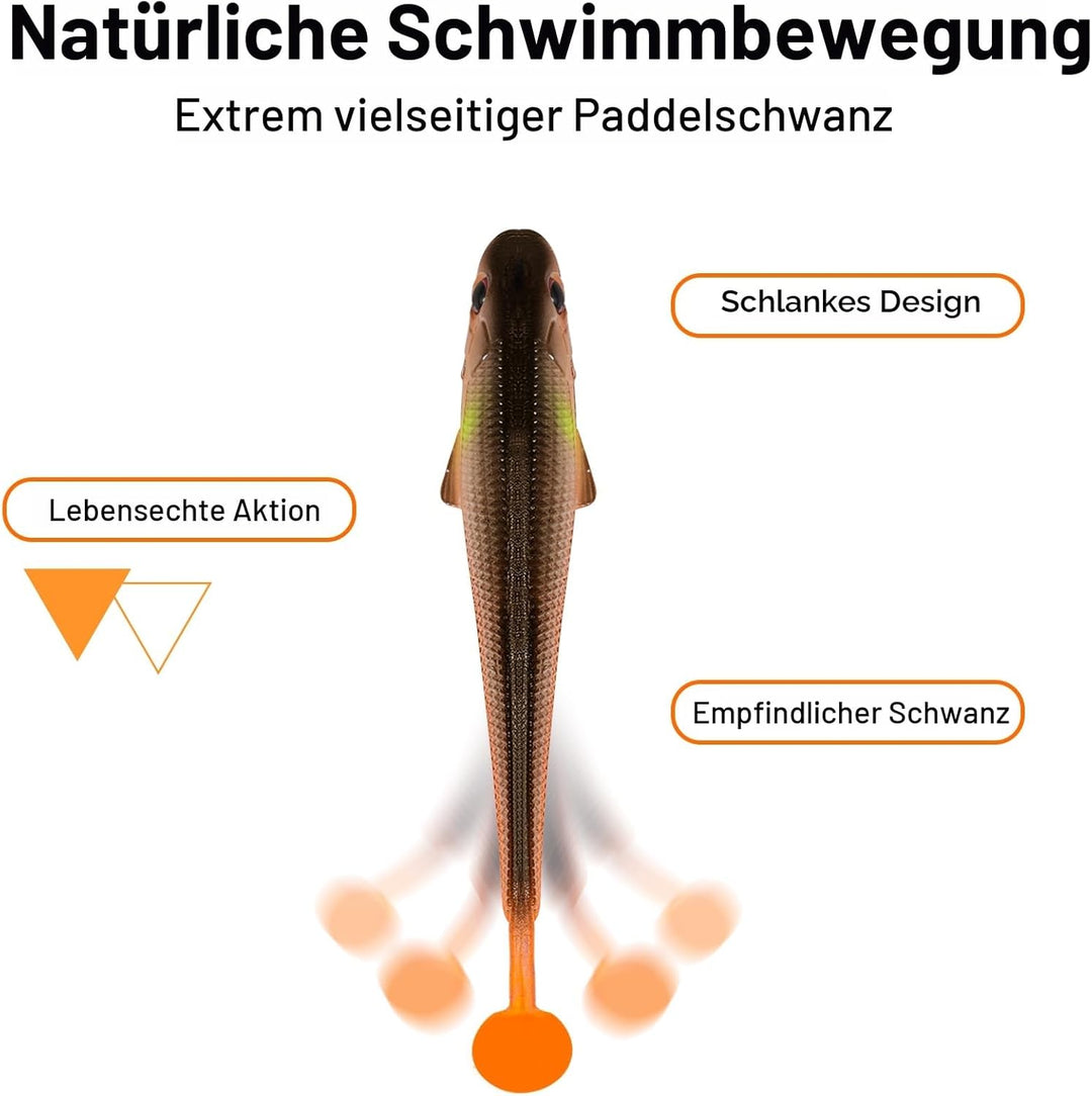 TRUSCEND Paddel Schwanz Angelköder für Bass Forelle Crappie Mehrzweck Swimbaits gut gemacht Weicher