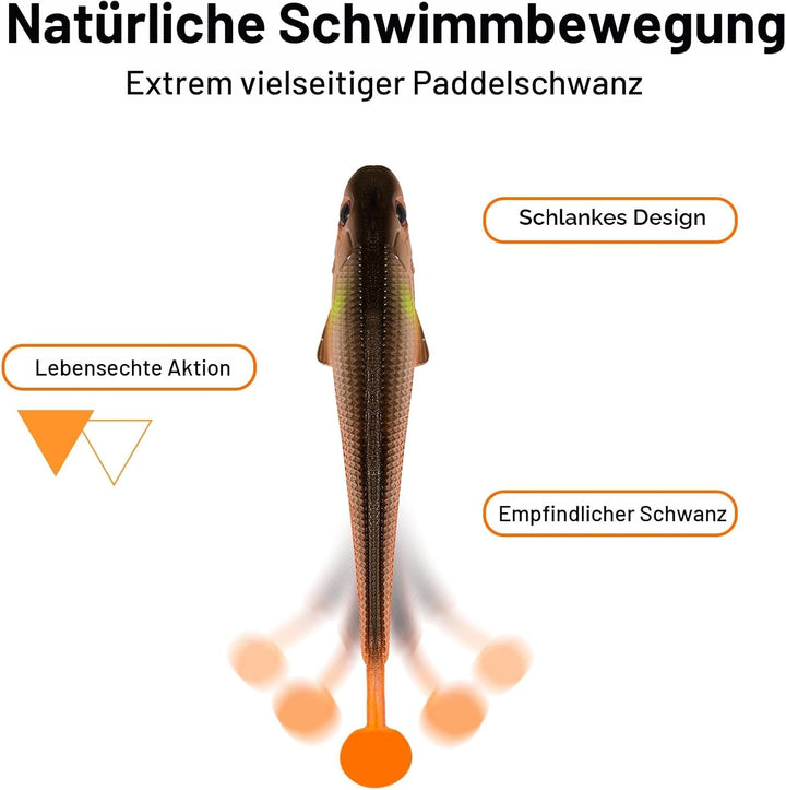 TRUSCEND Paddel Schwanz Angelköder für Bass Forelle Crappie Mehrzweck Swimbaits gut gemacht Weicher