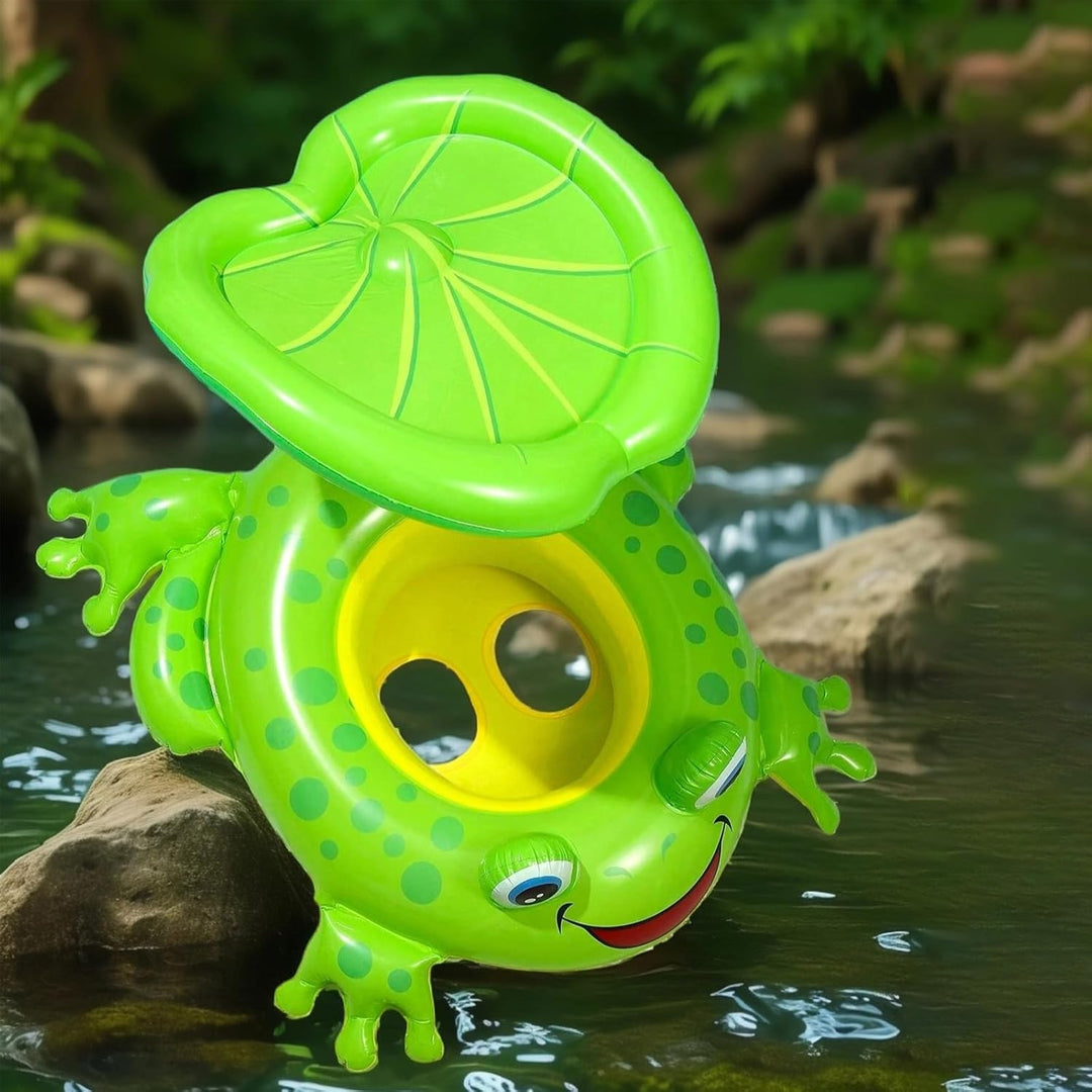 NMM Baby Schwimmring mit Abnehmbarem Sonnendach Grün, Grün