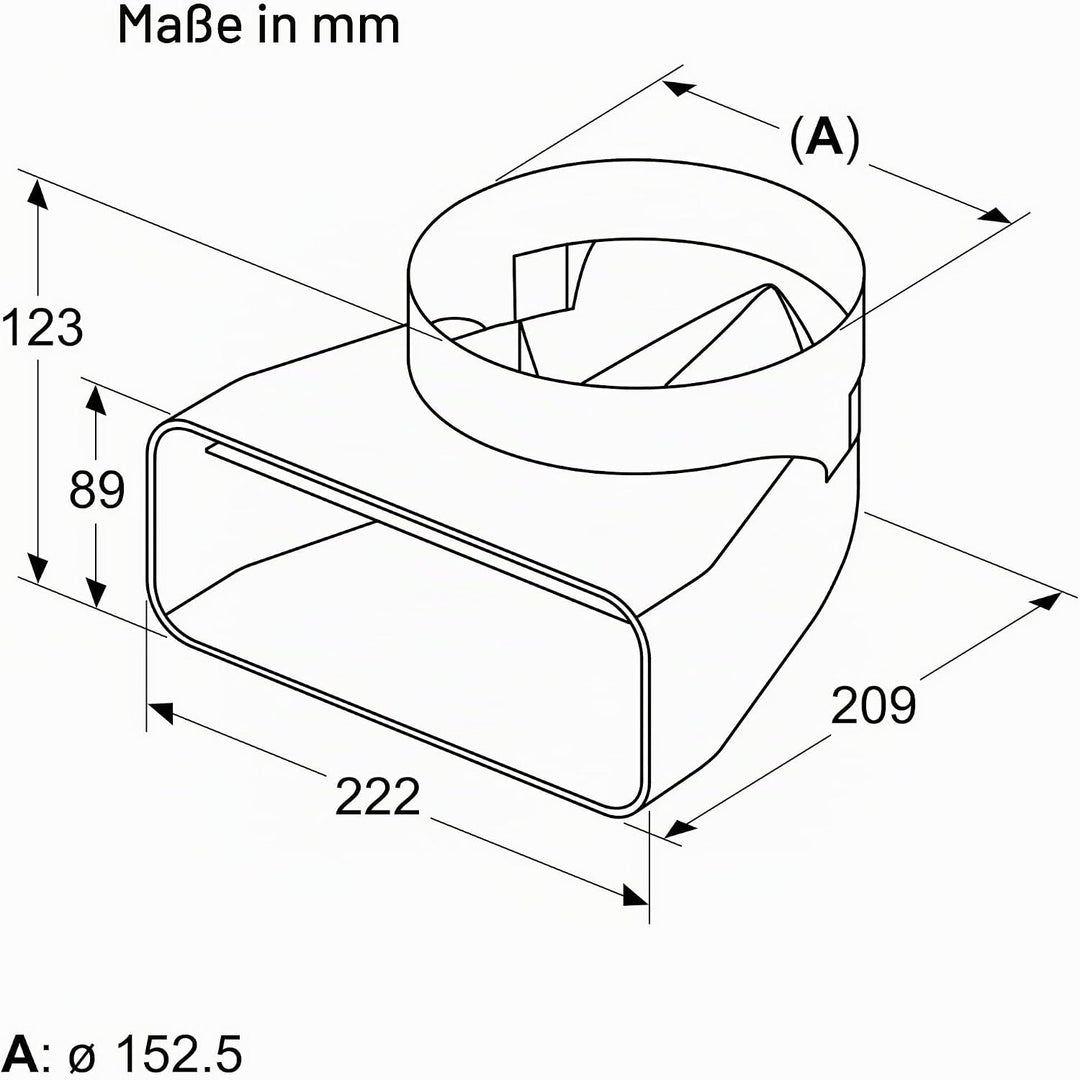 90° Adapterstück rund-flach