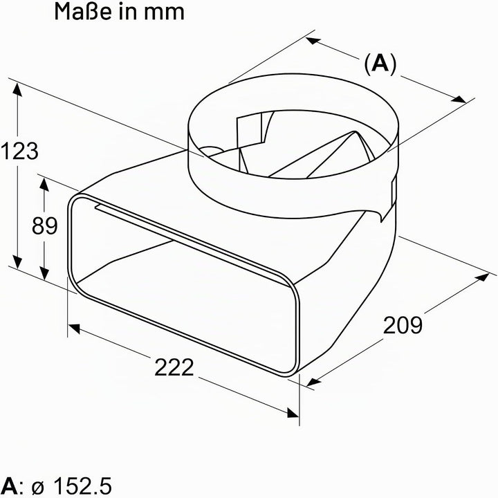 90° Adapterstück rund-flach