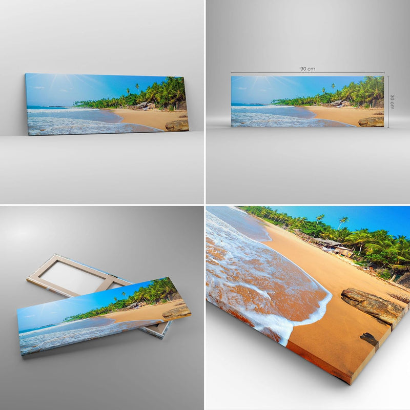 Bilder auf Leinwand Insel Landschaft Maledivie Freiheit Leinwandbild 90x30cm Wandbilder Dekoration W