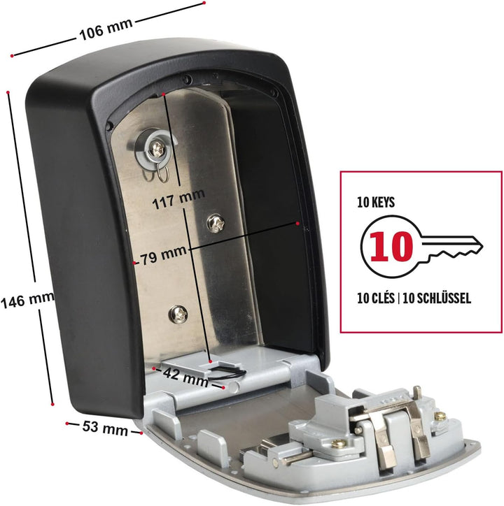 Master Lock Schlüsseltresor Extra Large, Wandhalterung, Aussen, 14.6 x 10.6 x 5.3 cm, Schlüsselsafe