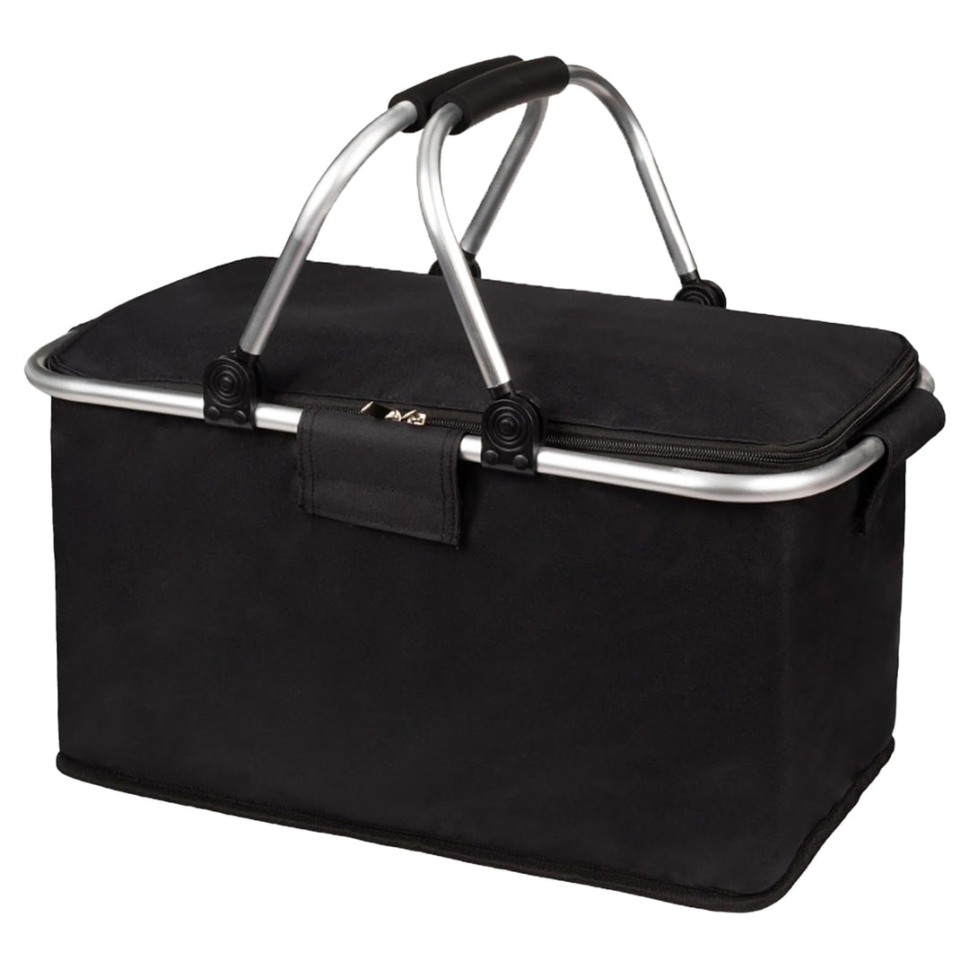 Einkaufskorb Faltbar mit Kühlfunktion Kühltasche Thermokorb mit Deckel Picknickkorb mit Aluminiumrah