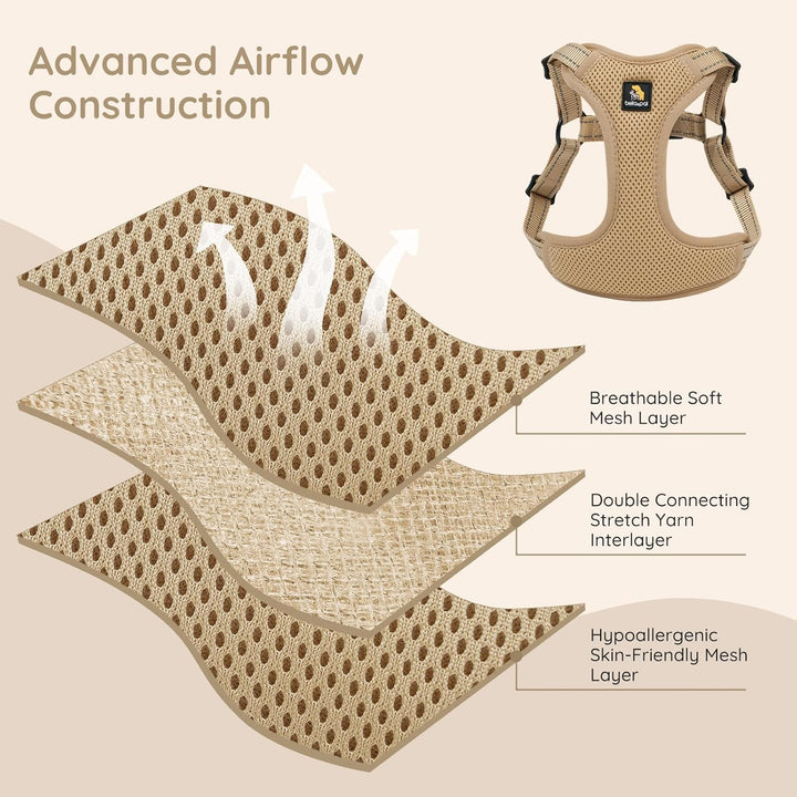 BELLA & PAL Hundegeschirr und Leine Set, Step-in Design mit atmungsaktivem Air-Mesh, reflektierenden