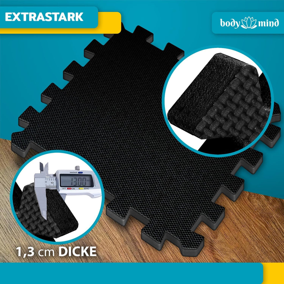 Boden-Schutzmatten XXL Set; Fitnessmatte Bodenschutz Puzzle-Matte; Unterlegmatte für Fitnessgeräte T