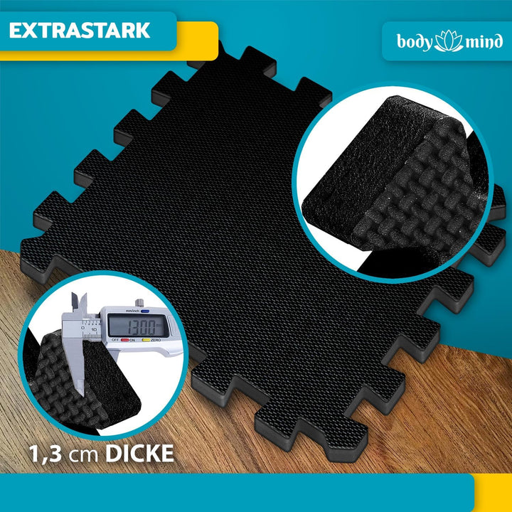 Boden-Schutzmatten XXL Set; Fitnessmatte Bodenschutz Puzzle-Matte; Unterlegmatte für Fitnessgeräte T