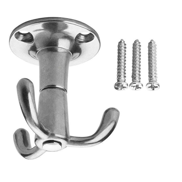SOTECH 10 x Drehhaken TROMSO 3-fach Alu poliert 53 x 50 mm Sockel Ø 40 mm BA 25 mm Aluminium Aufhäng