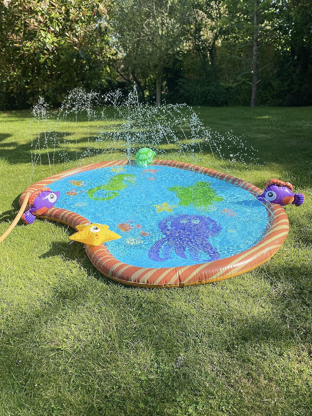 Wasserspielmatte, langlebig, tragbar, aufblasbar Sprinkler Pad Sprinkle und Splash Planschbecken Som