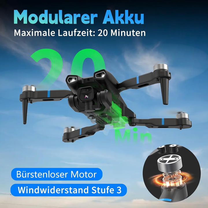 Drohne mit 4K Kamera Mini Drohne Mit LCD Fernbedienung 3D-Rollen Wiederaufladbare LCD-Fernbedienung