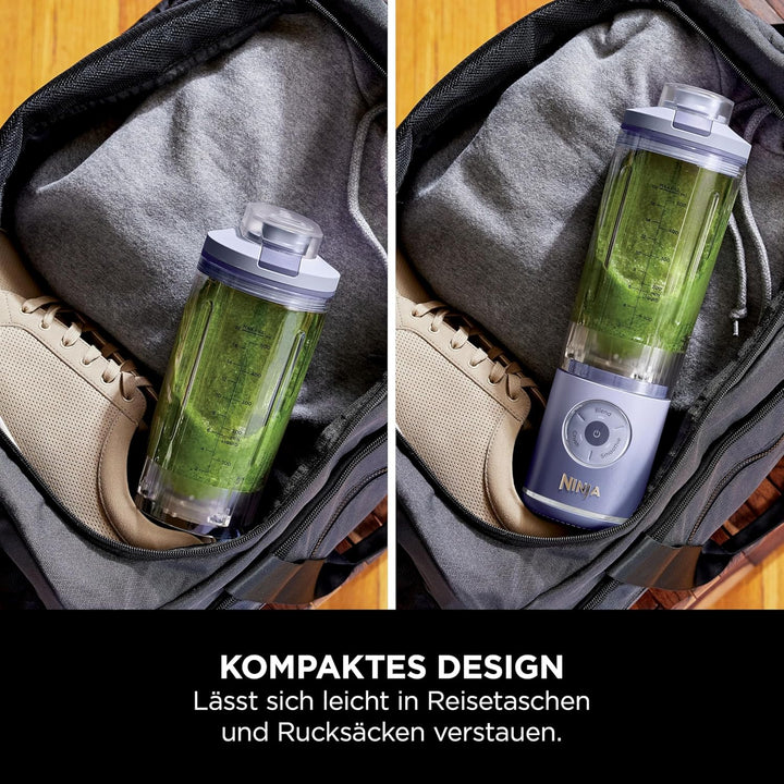 Ninja Blast Max Tragbarer Mixer/Blender/Smoothie Maker, 570 ml, wiederaufladbar, Mixbecher & auslauf