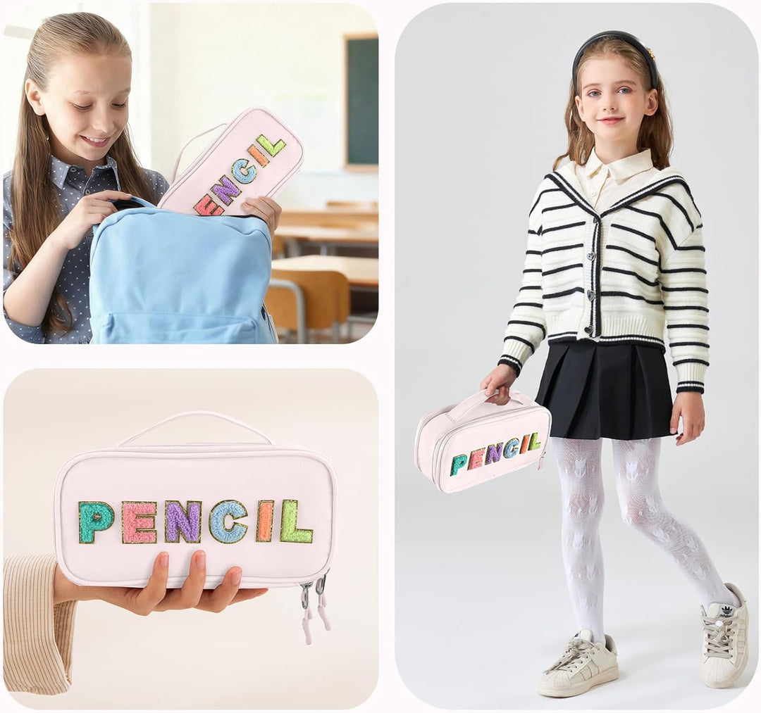 Federmäppchen Niedliches Federmäppchen für Mädchen, geräumige Federtasche mit Griff für Schule und B
