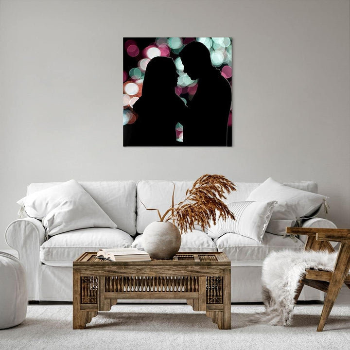 Bilder auf Leinwand Paar Liebe Beziehung Leinwandbild mit Rahmen 60x60cm Wandbilder Dekoration Wohnz